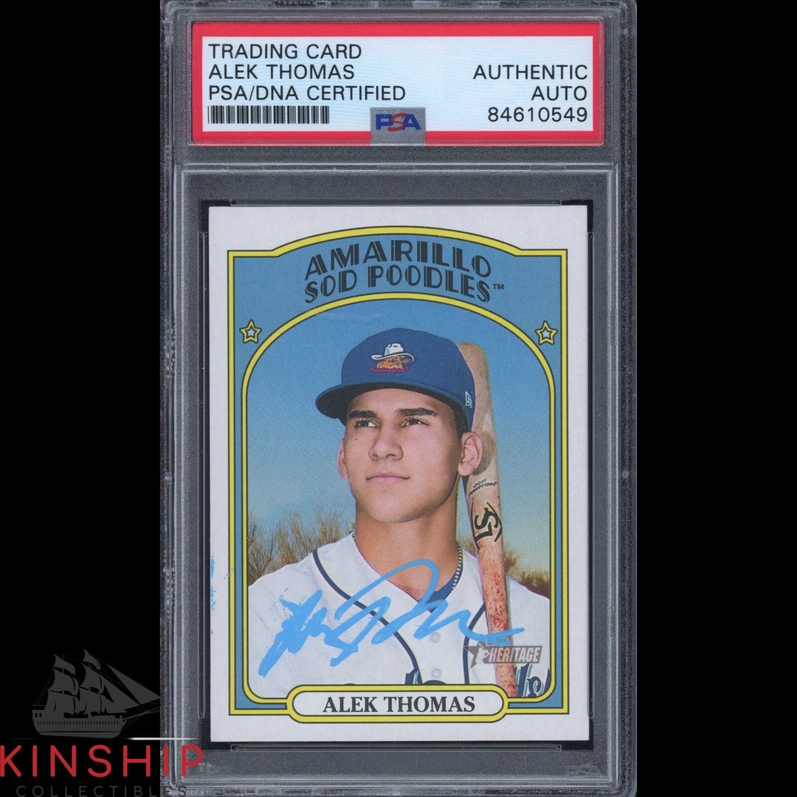 Alek Thomas signed 2021 Topps Heritage Trading Card PSA DNA Slabbed Auto C2265