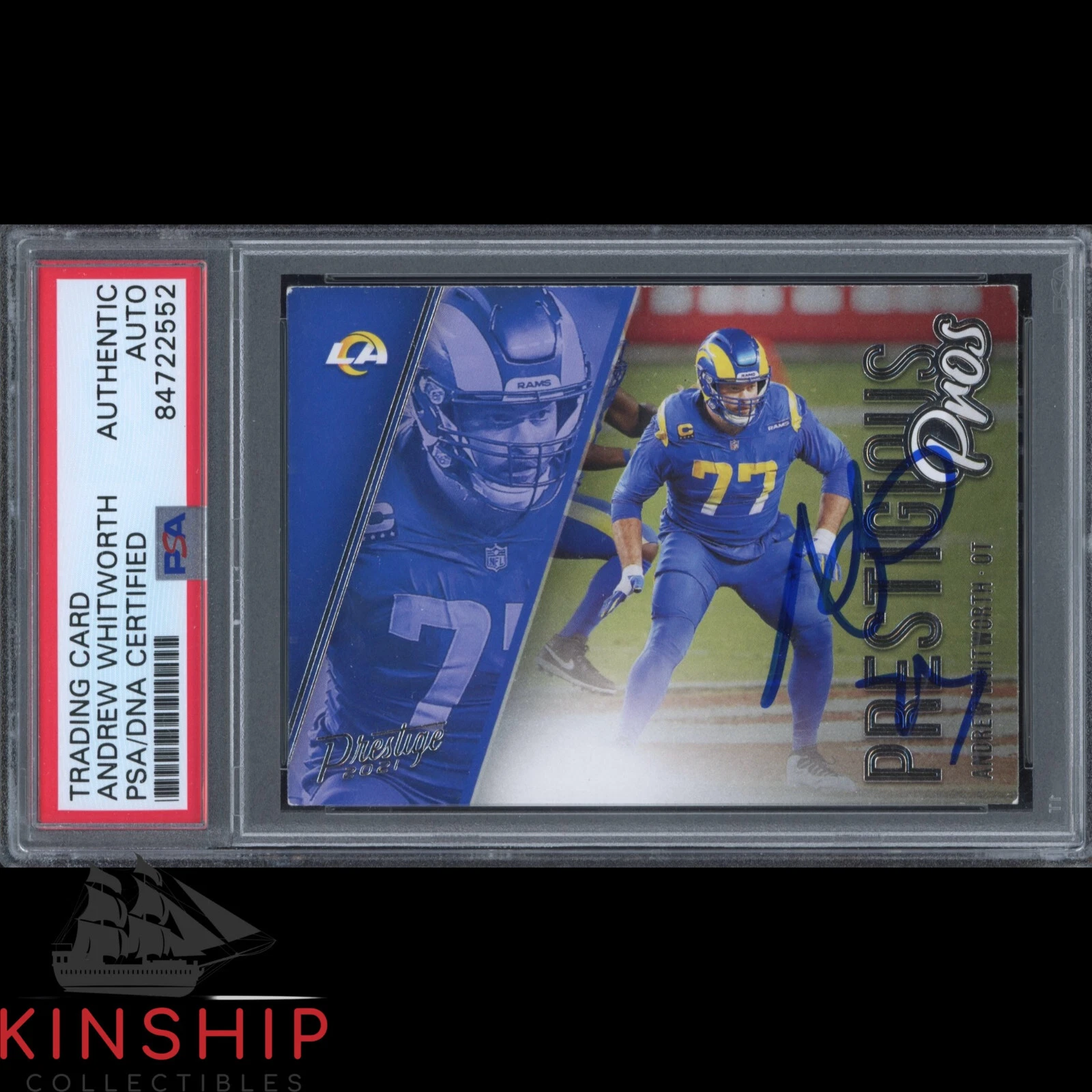 Andrew Whitworth signed 2021 Panini Trading Card PSA DNA Slabbed Auto C2268