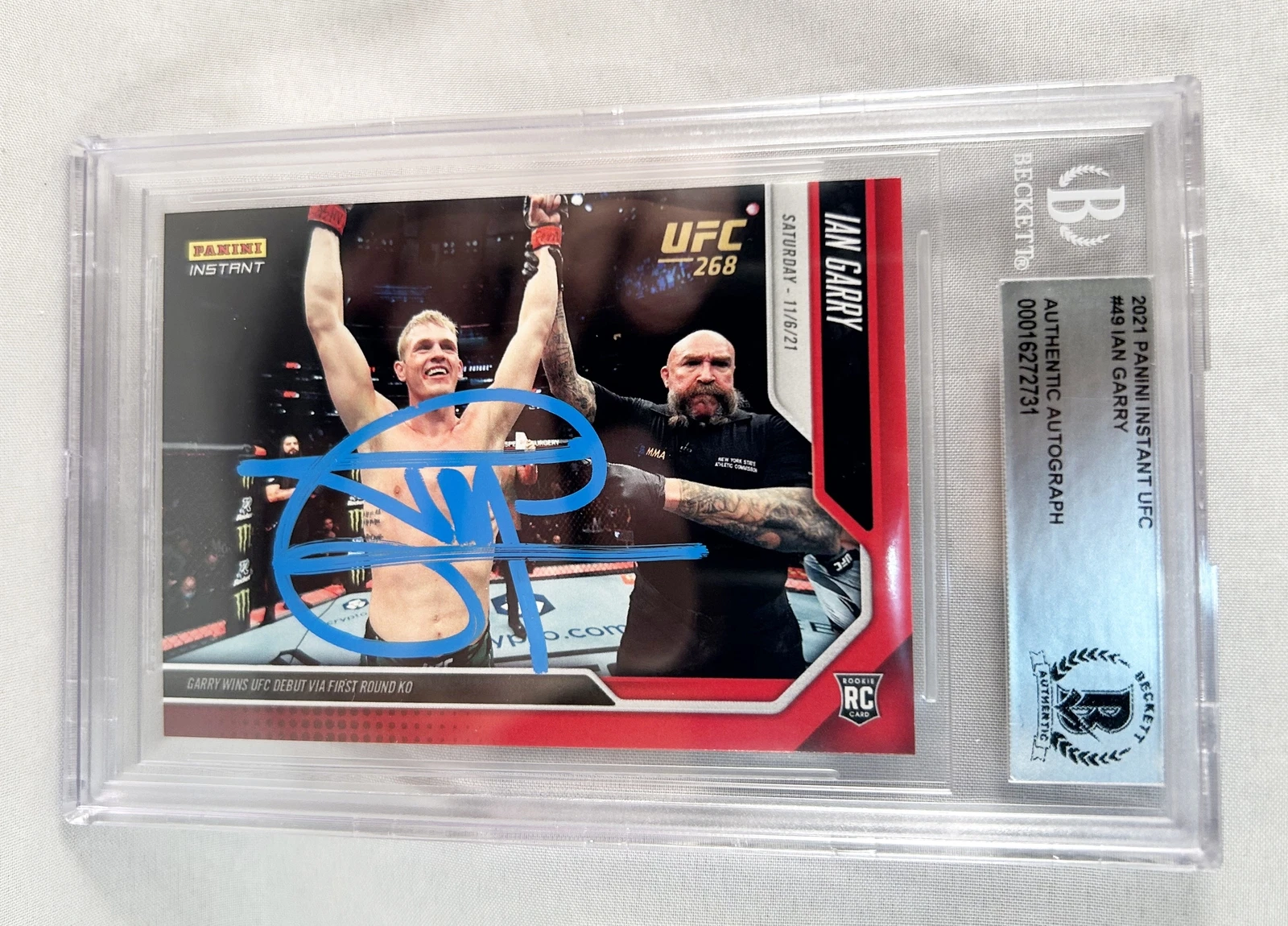 Ian Garry Signed Rookie Card 2021 Panini Instant #49 1 of 1802 Beckett BAS COA