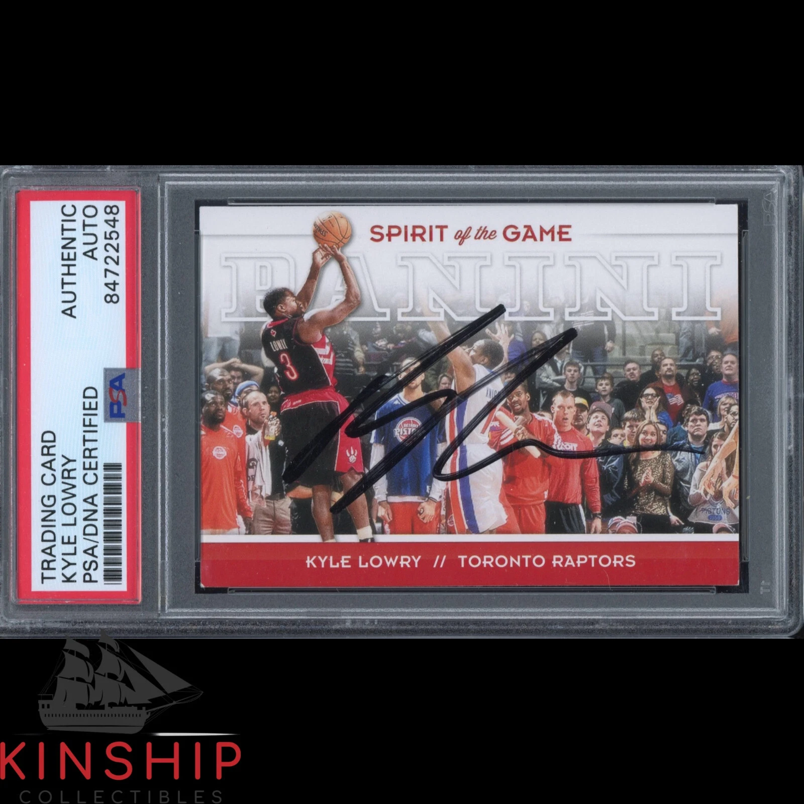 Kyle Lowry signed 2012-13 Panini Trading Card PSA DNA Slabbed Auto Heat C2267