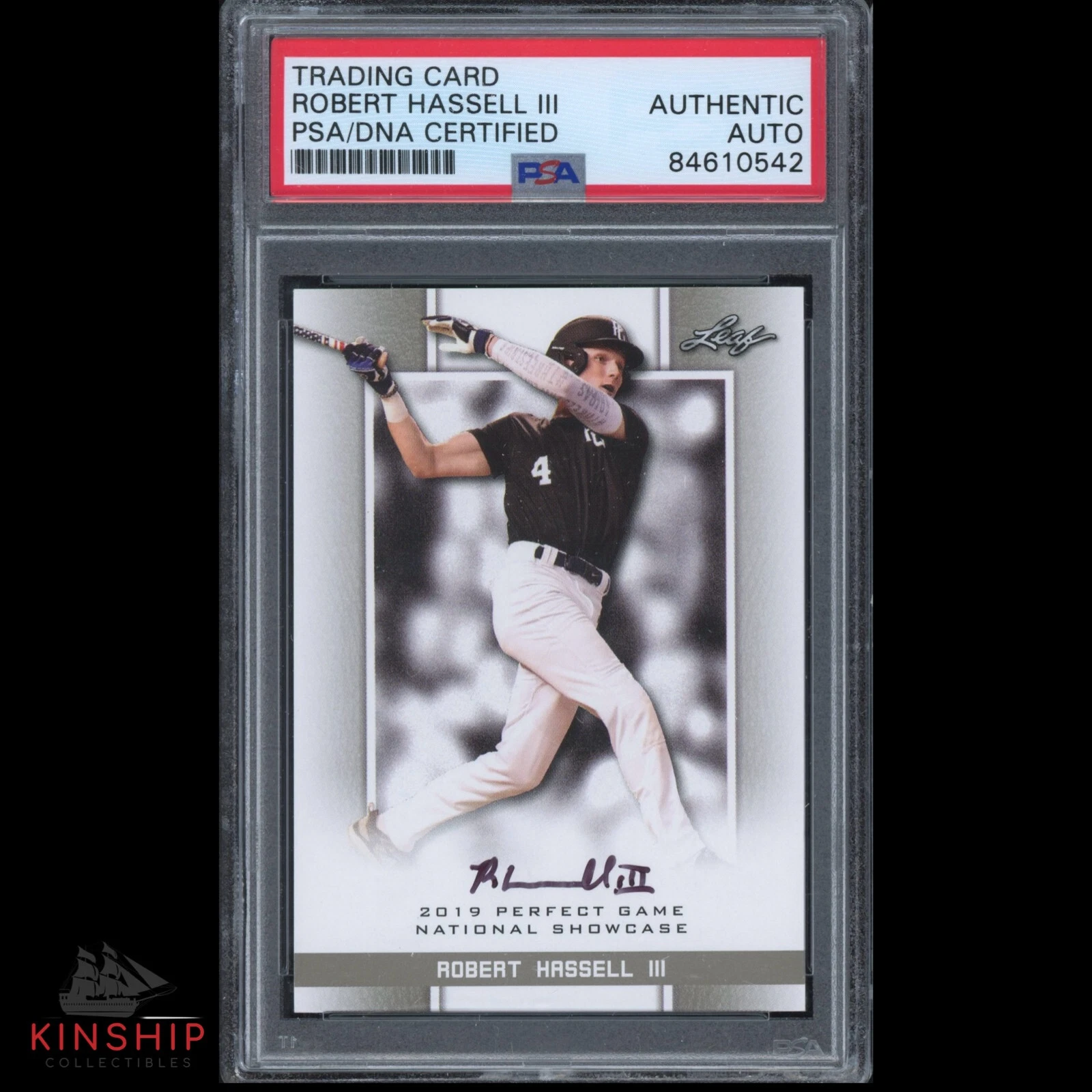 Robert Hassell III signed 2019 Leaf Trading Card PSA DNA Slabbed Auto C2282