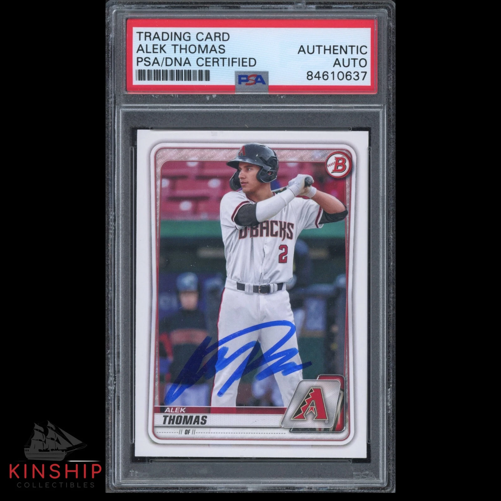 Alek Thomas signed 2020 Topps Trading Card PSA DNA Slab Diamondbacks Auto C2286