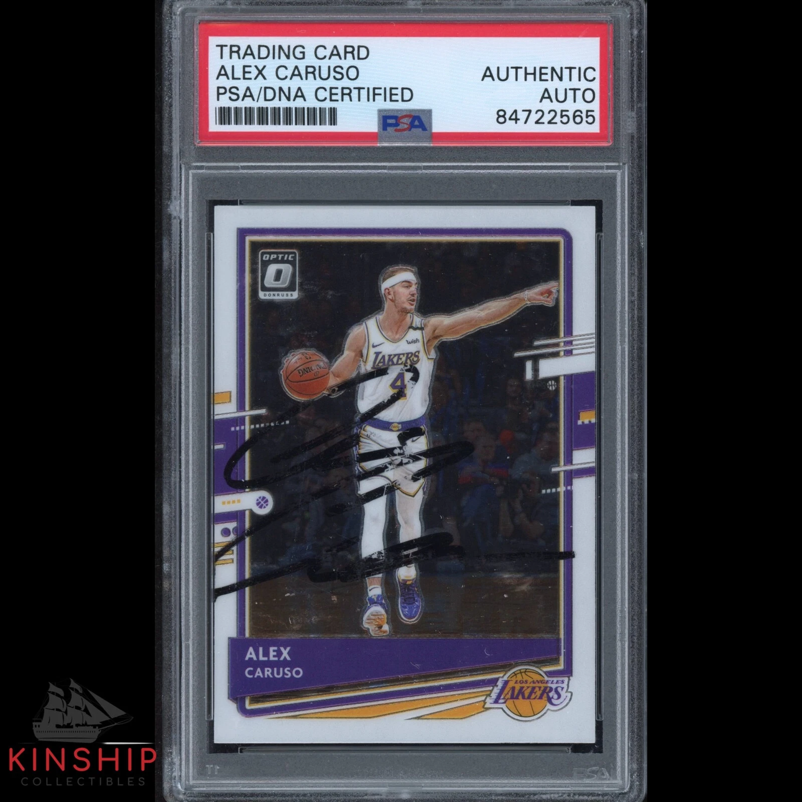 Alex Caruso signed 2020-21 Panini Trading Card PSA DNA Slabbed Auto C2289