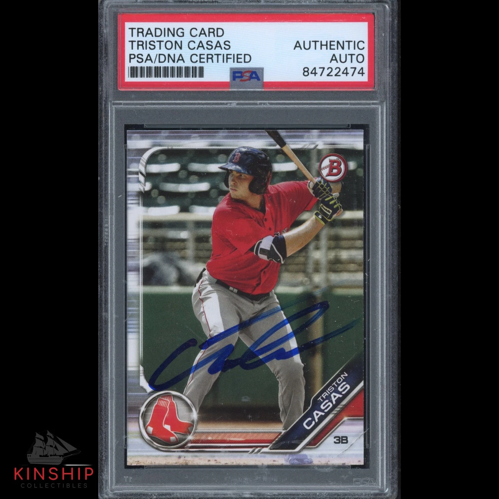 TRISTON CASAS SIGNED 2019 TOPPS TRADING CARD PSA DNA SLAB RED SOX AUTO C2280 COLLECTIBLE MEMORABILIA