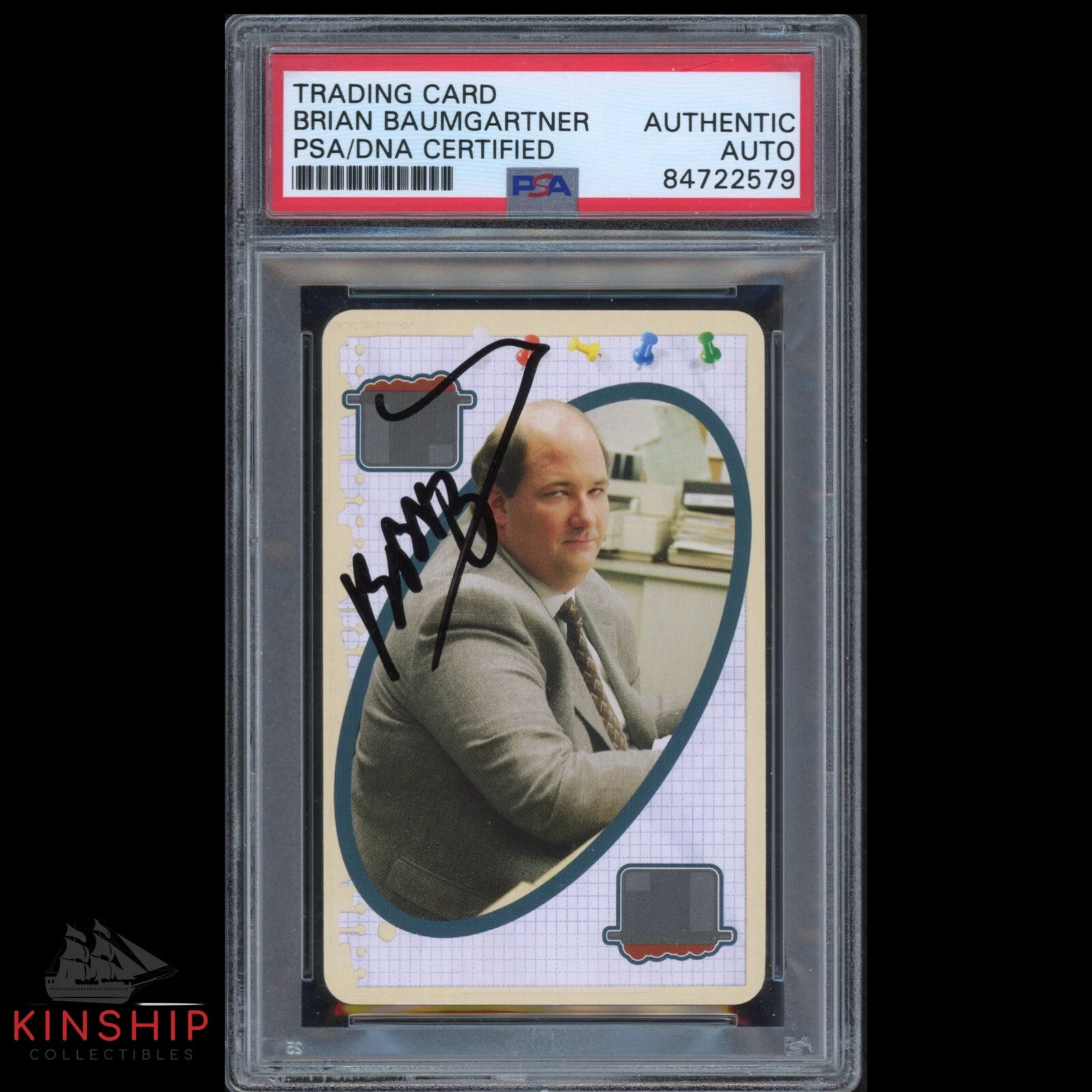 Brian Baumgartner signed The Office Trading Card PSA DNA Slab Auto Kevin C2292