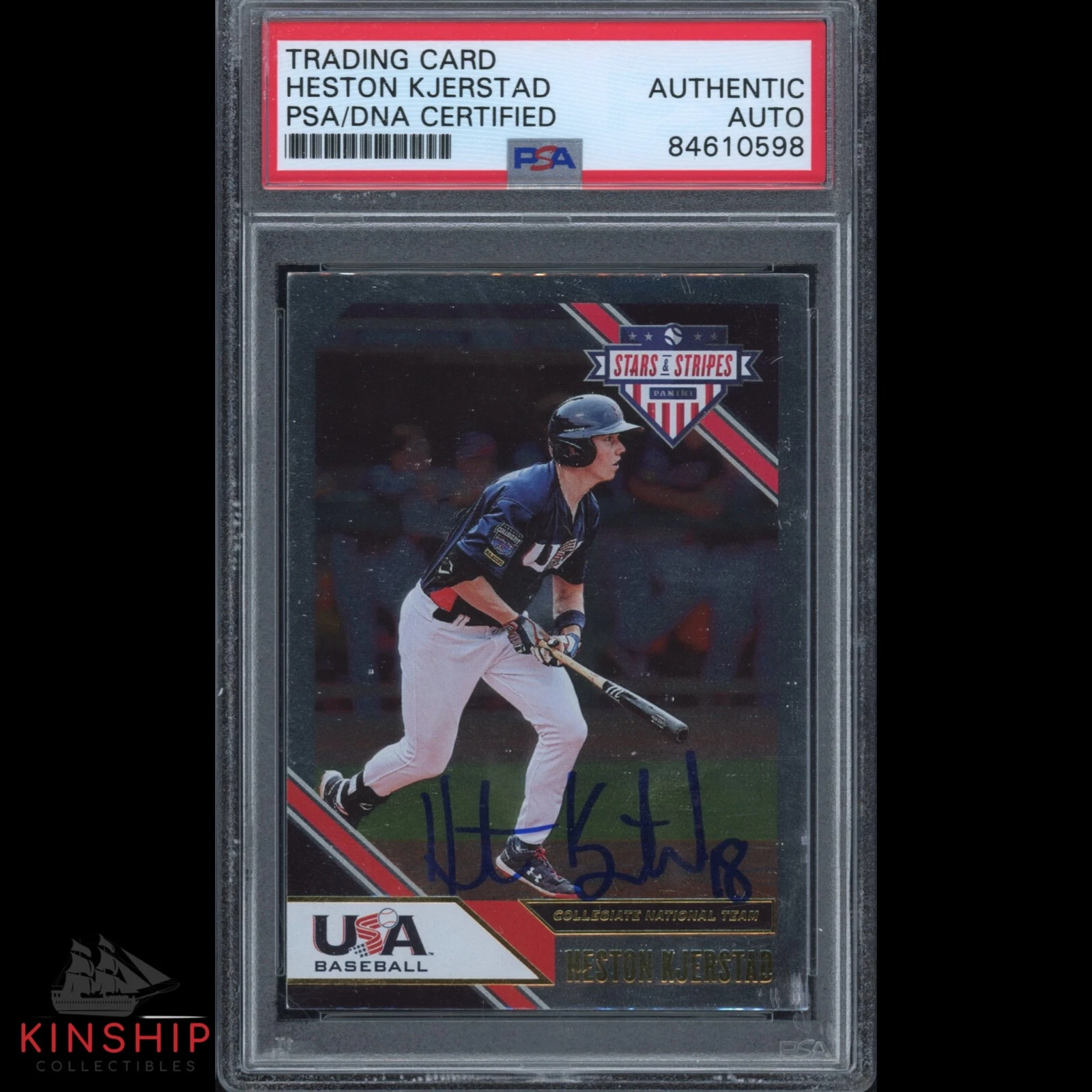 Heston Kjerstad signed USA 2020 Panini Trading Card PSA DNA Slabbed Auto C2299