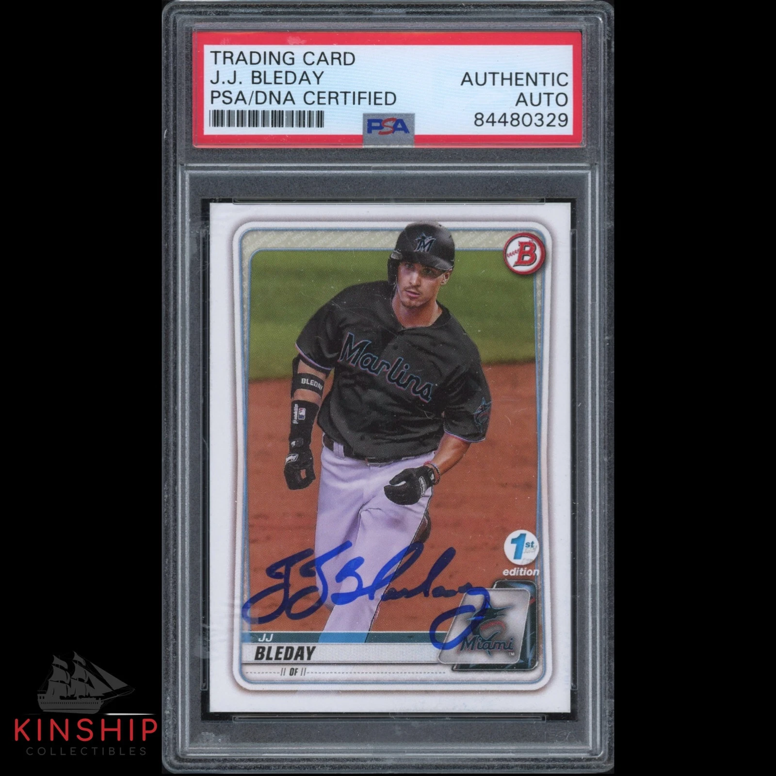 JJ Bleday signed 2020 Topps Trading Card PSA DNA Slabbed Auto C2288
