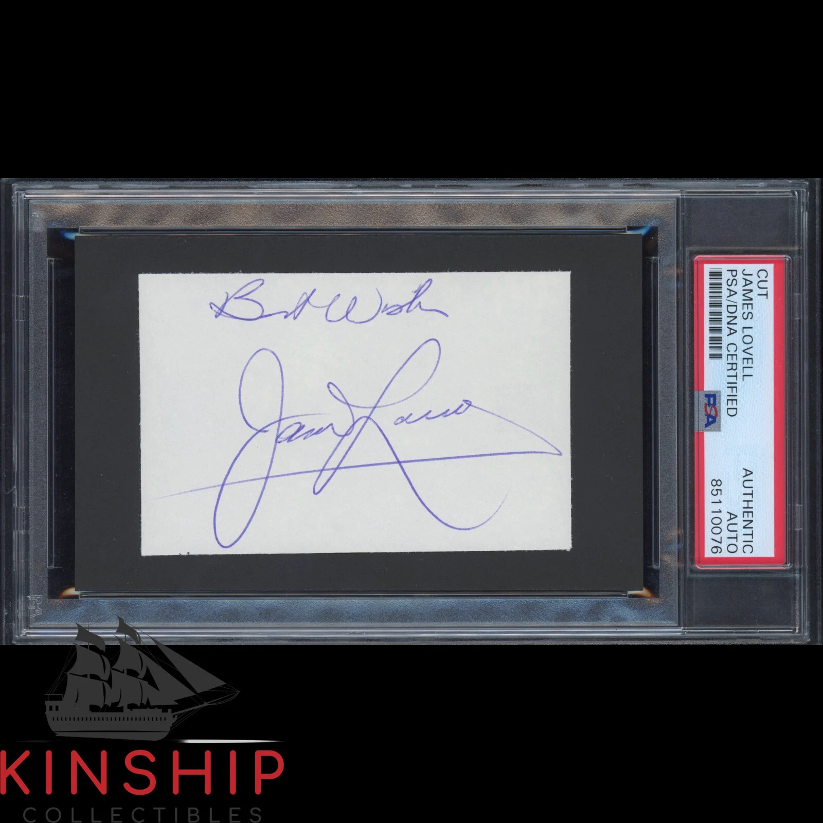James Jim Lovell signed Cut PSA DNA Slabbed Astronaut Apollo 8 Moon Auto C2441