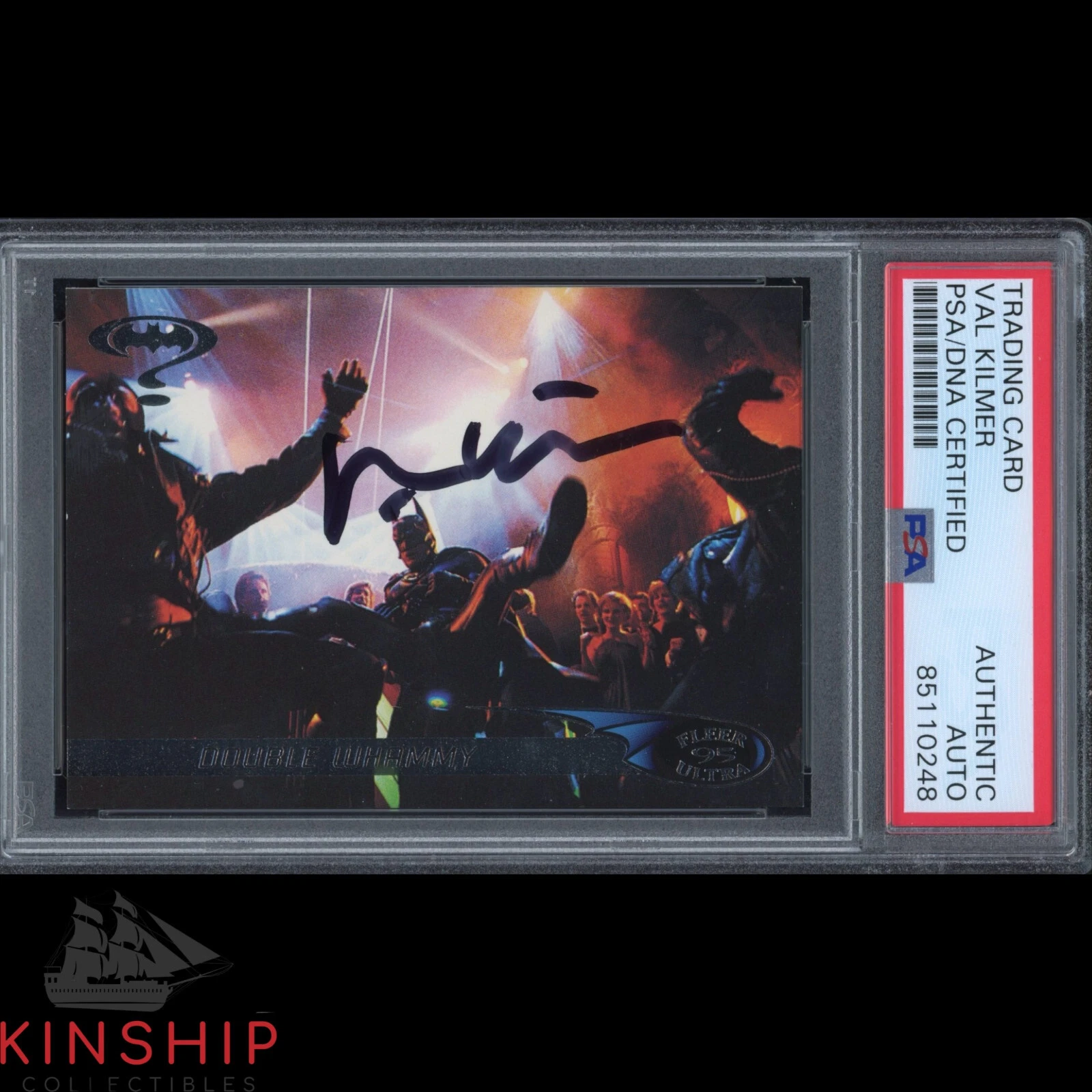 Val Kilmer signed 1995 Batman Forever Trading Card PSA DNA Slabbed Auto C2355