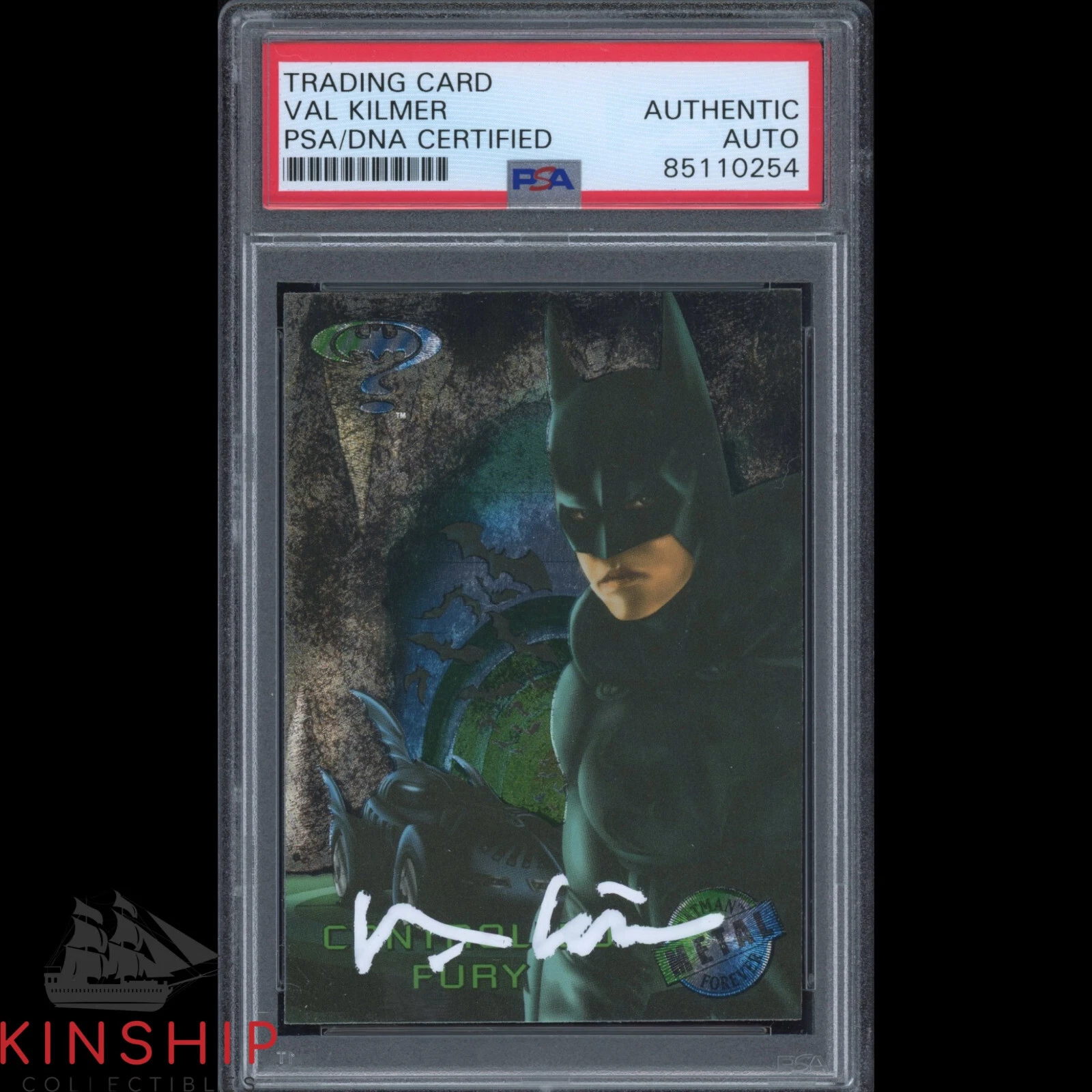 Val Kilmer signed 1995 Batman Forever Trading Card PSA DNA Slabbed Auto C2356