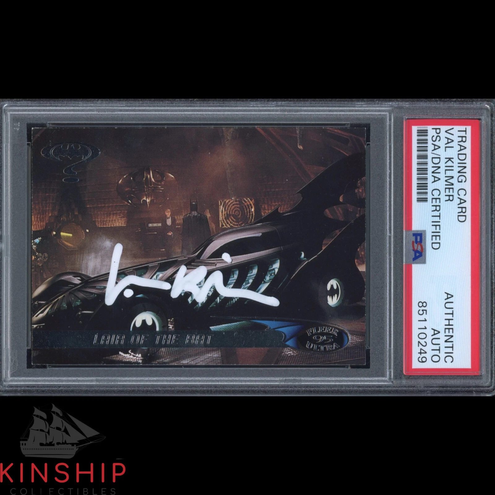 Val Kilmer signed 1995 Batman Forever Trading Card PSA DNA Slabbed Auto C2357