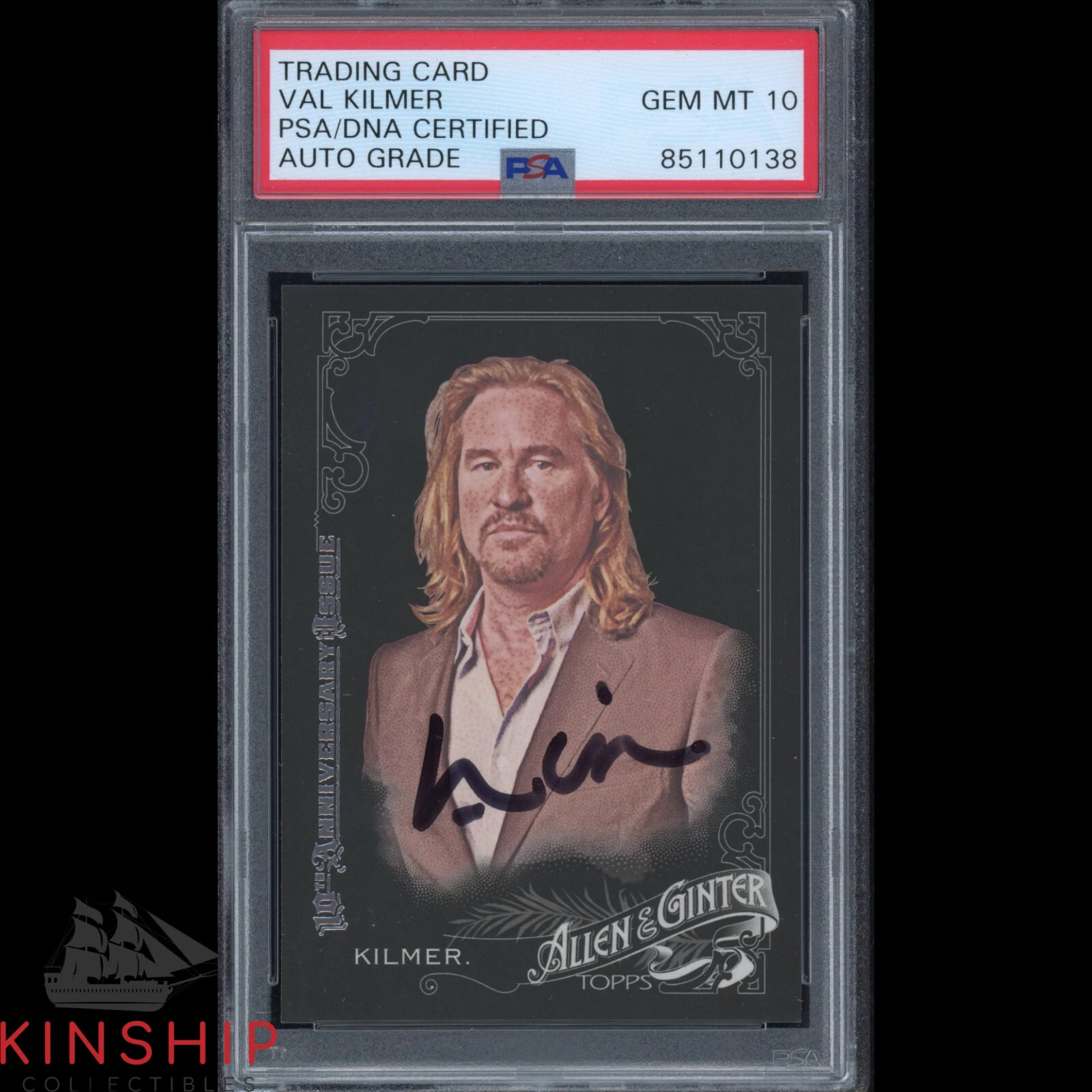 Val Kilmer signed Topps Allen & Ginter Trading Card PSA DNA Slab Auto 10 C2342