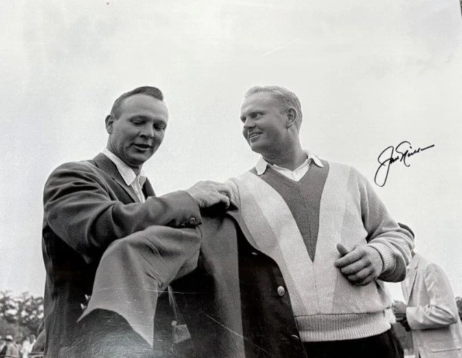 Jack Nicklaus signed autographed 16x20 photo Arnold Palmer Masters