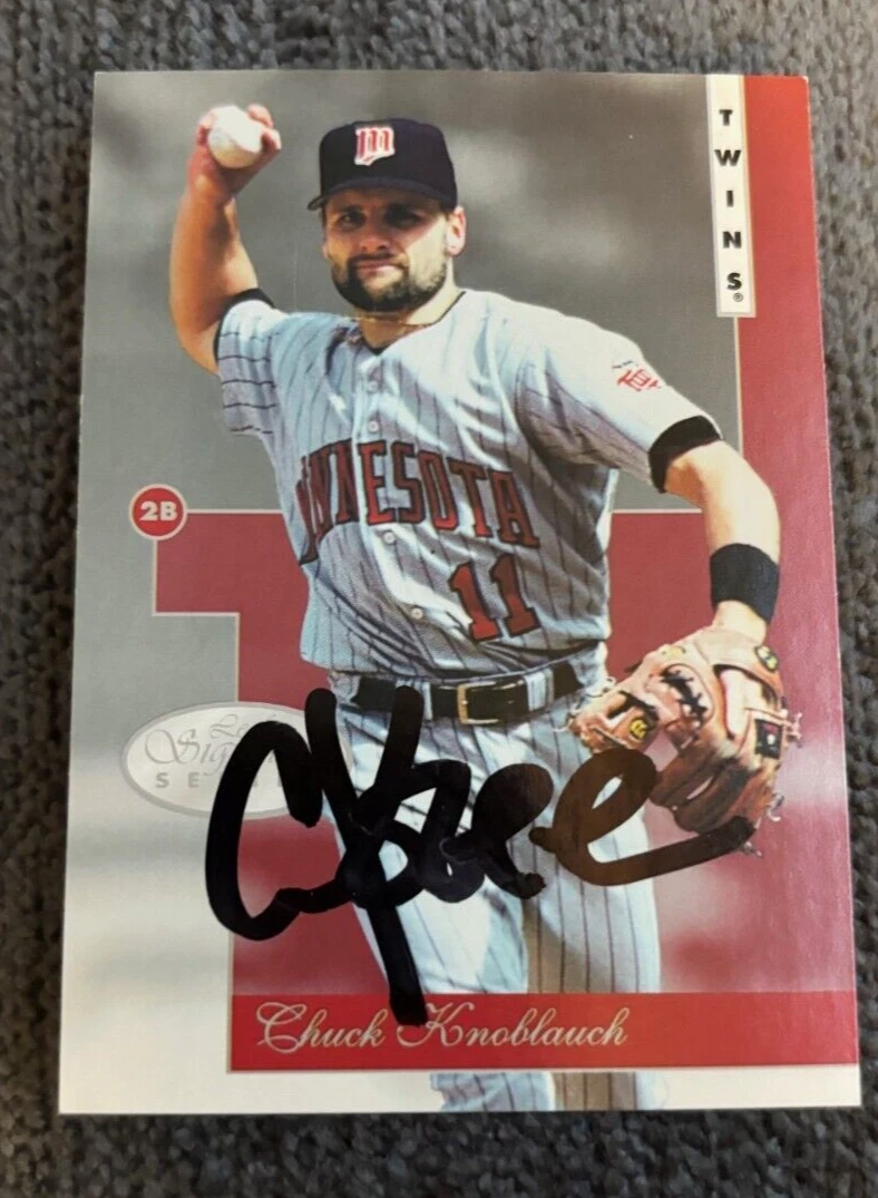 Chuck Knoblauch signed autographed 1996 Leaf Signature Series Card #2