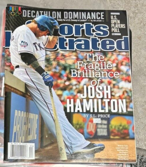JOSH HAMILTON TEXAS RANGERS SIGNED AUTOGRAPHED SPORTS ILLUSTRATED SI NO LABEL