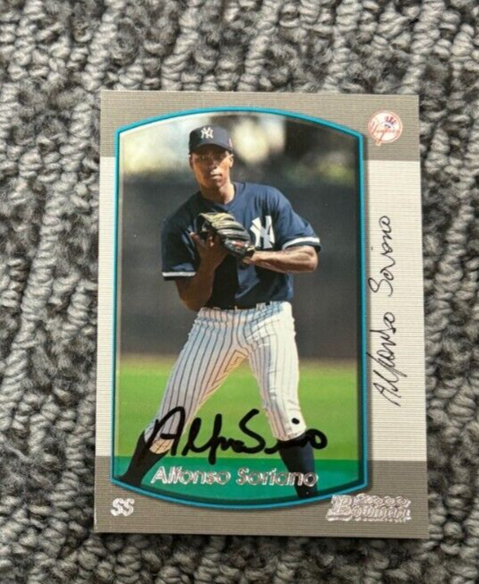 Alfonso Soriano signed autographed 2000 Bowman Card New York Yankees
