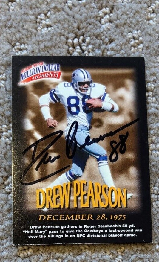 Drew Pearson signed autographed 1997 Fleer #39 Million Dollar Moments Card