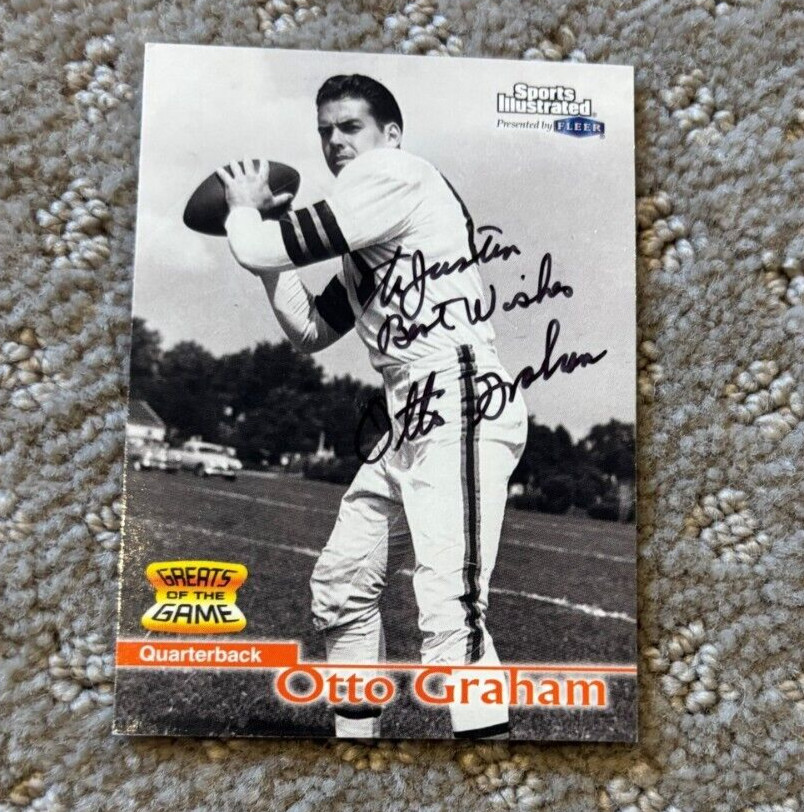 Otto Graham signed autographed 1999 Fleer Sports Illustrated Greats of the Game