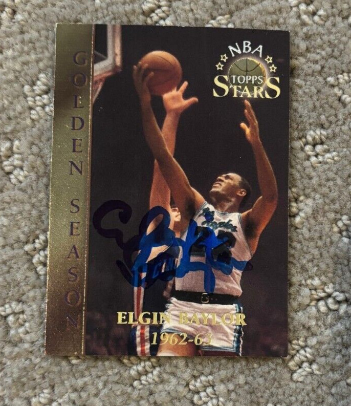 Elgin Baylor signed autographed 1996 Topps Stars #56 Los Angeles Lakers Card