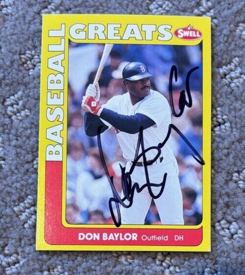 Don Baylor signed autographed Card (Red Sox) 1990 Swell Baseball Greats #6