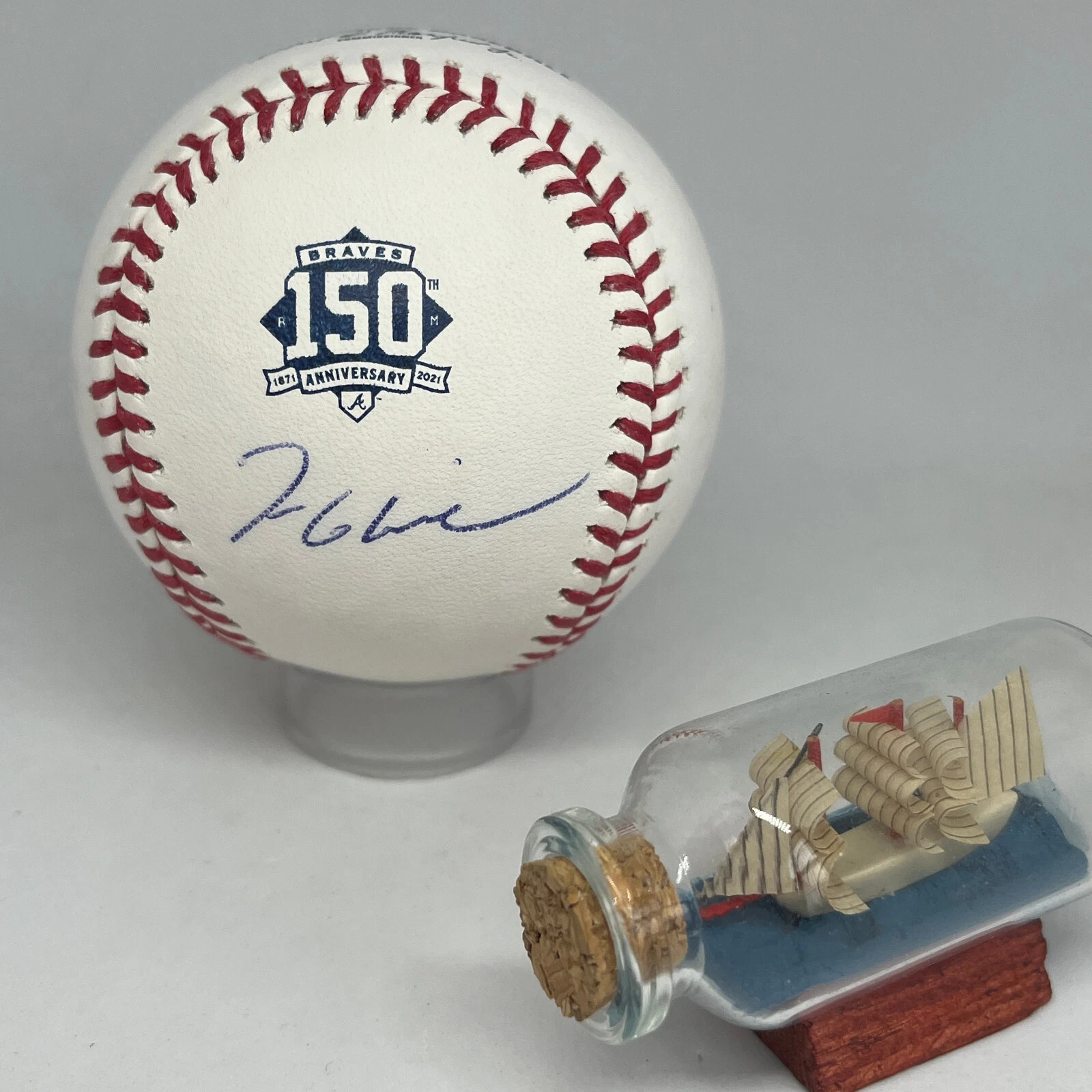 Tom Glavine signed Rawlings Braves Logo Baseball PSA DNA COA Cy HOF Auto A3054