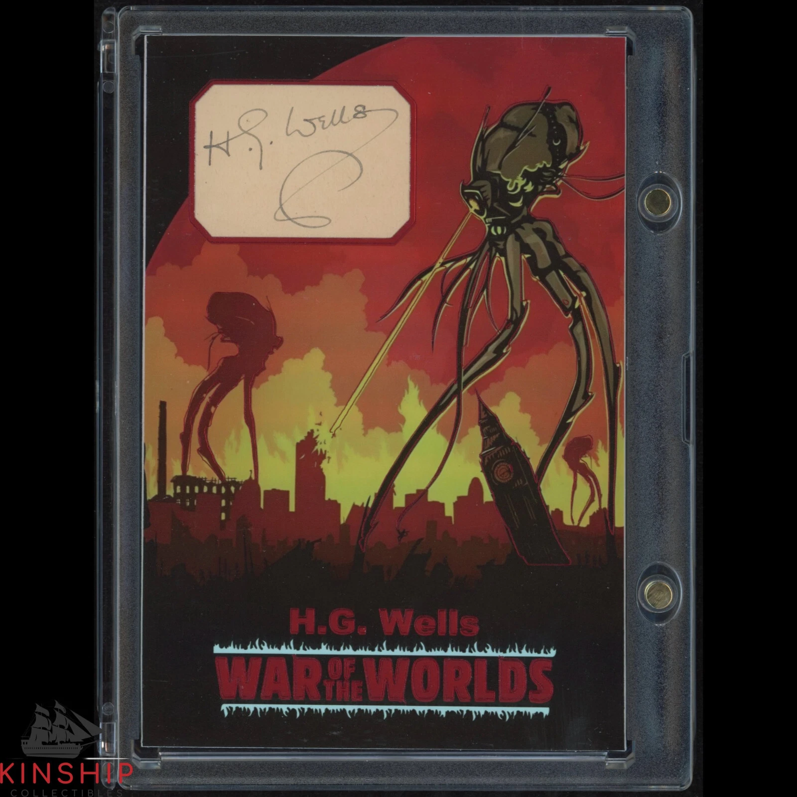 HG Wells signed Cut Custom Card JSA LOA War of the Worlds Auto Author Z1534