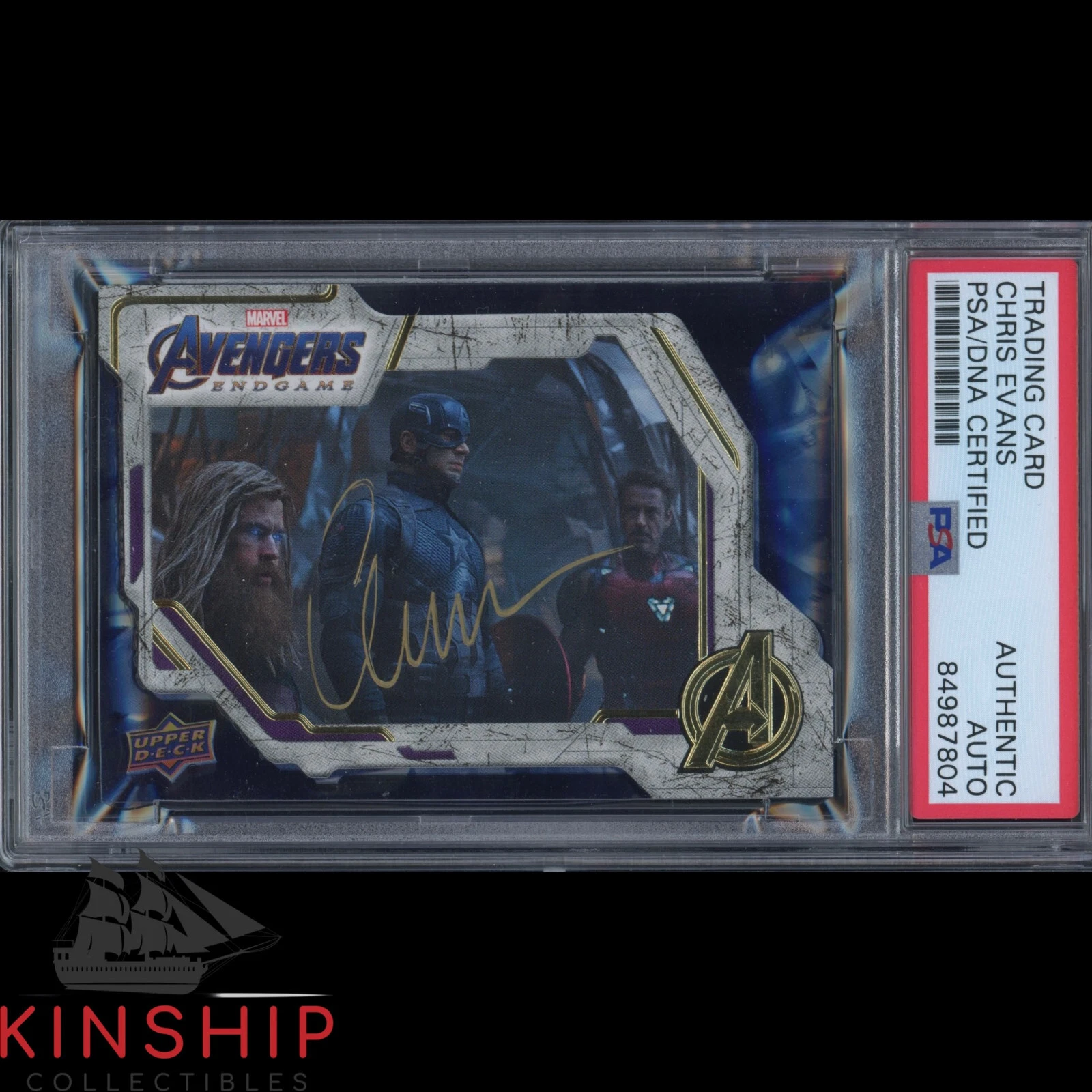 Chris Evans signed Upper Deck Avengers Endgame Card PSA DNA Slab Auto C1884