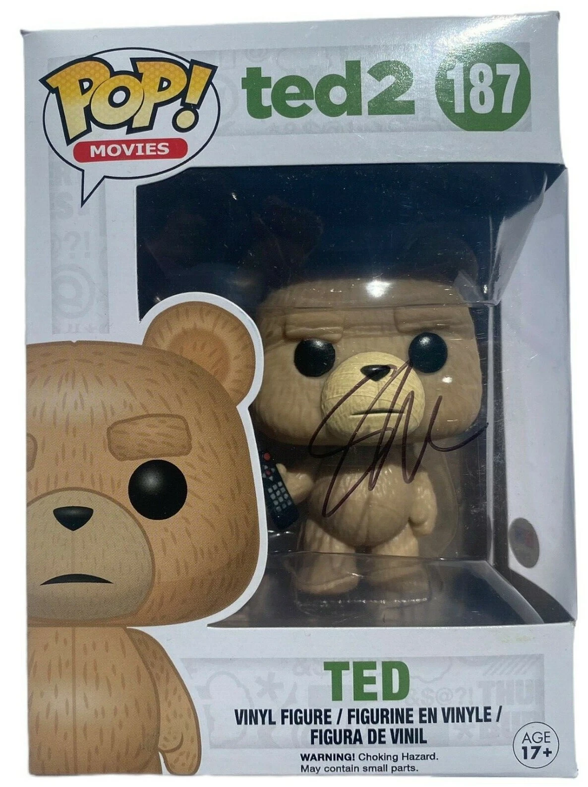 SETH MACFARLANE SIGNED AUTOGRAPHED TED 2 FUNKO POP 187 MOVIES POP! PSA/DNA !