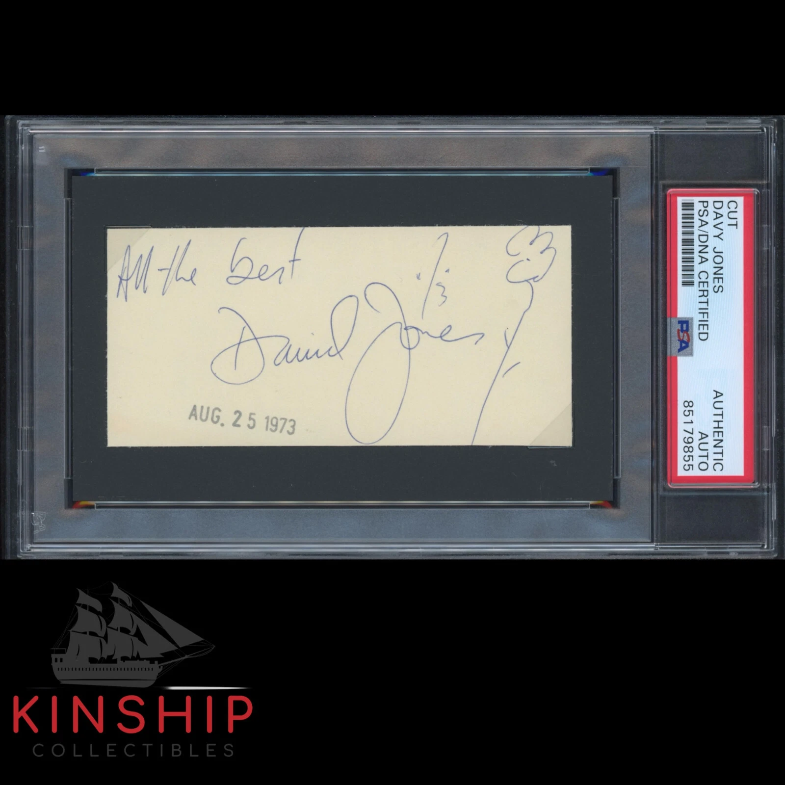 Davy Jones signed Cut PSA DNA Slabbed The Monkees Inscribed Auto Rare C2834