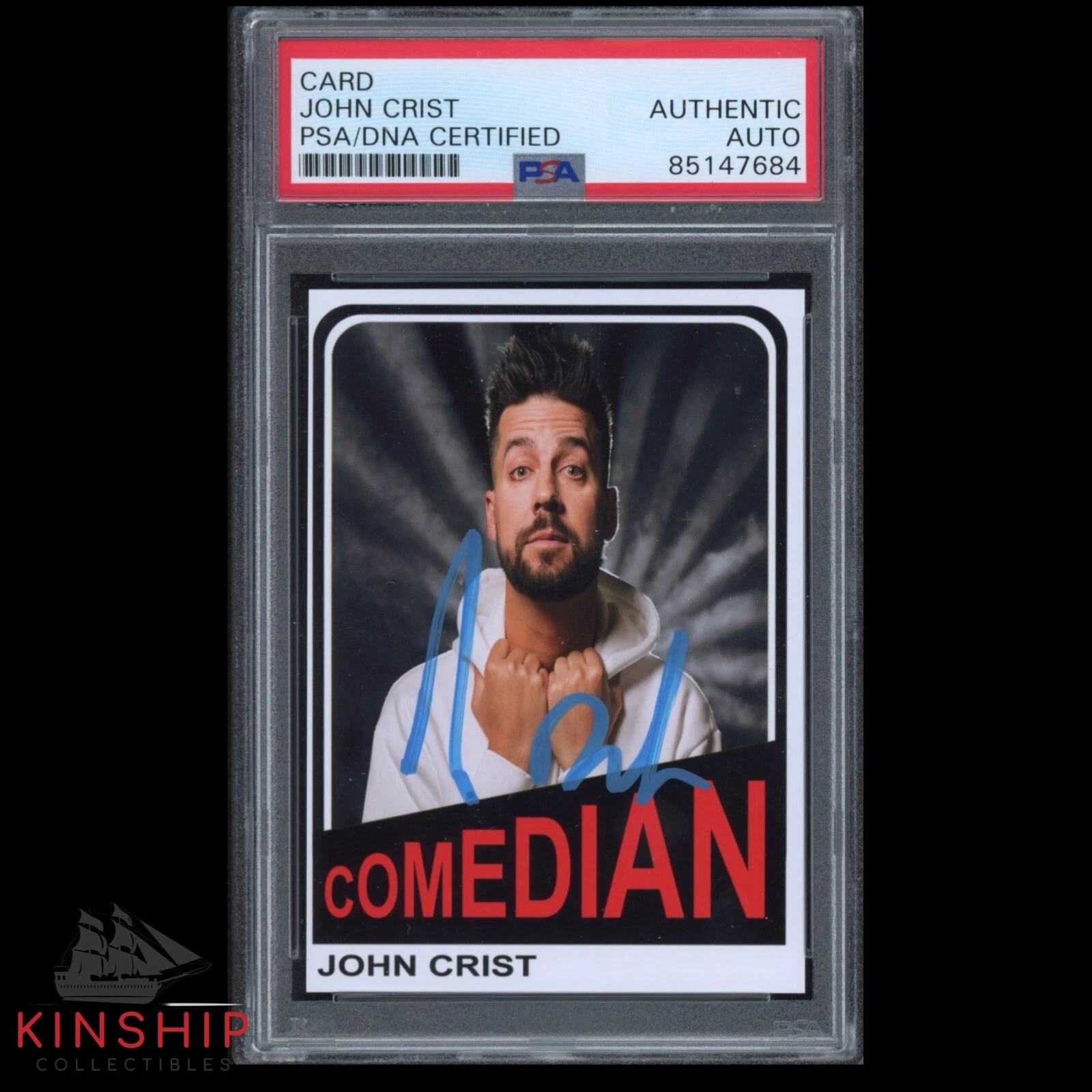 John Crist signed Custom Trading Card PSA DNA Slabbed Comedian Auto C2860