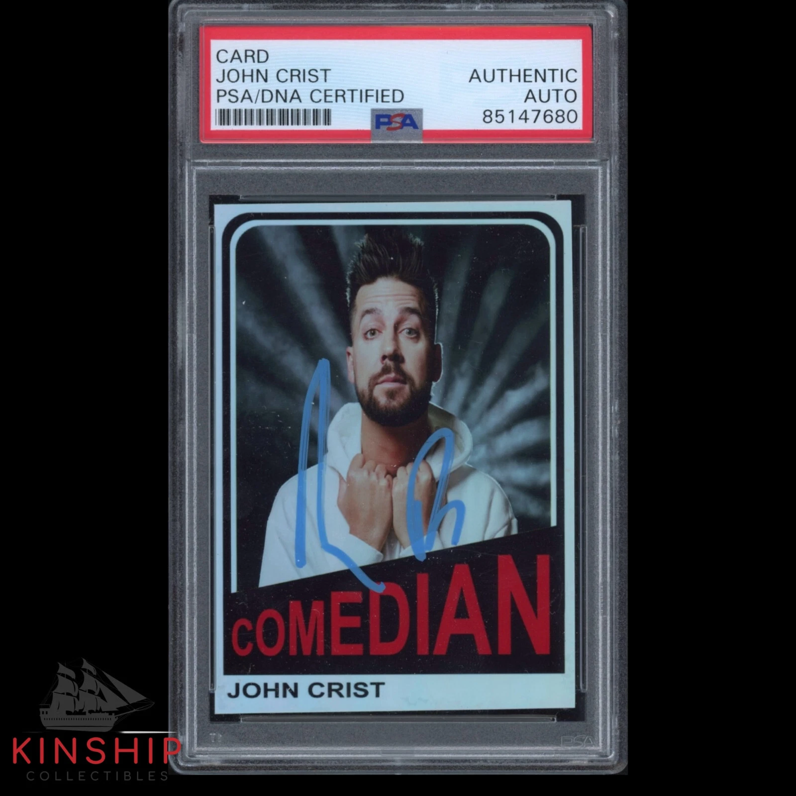 John Crist signed Custom Trading Card PSA DNA Slabbed Comedian Auto C2868