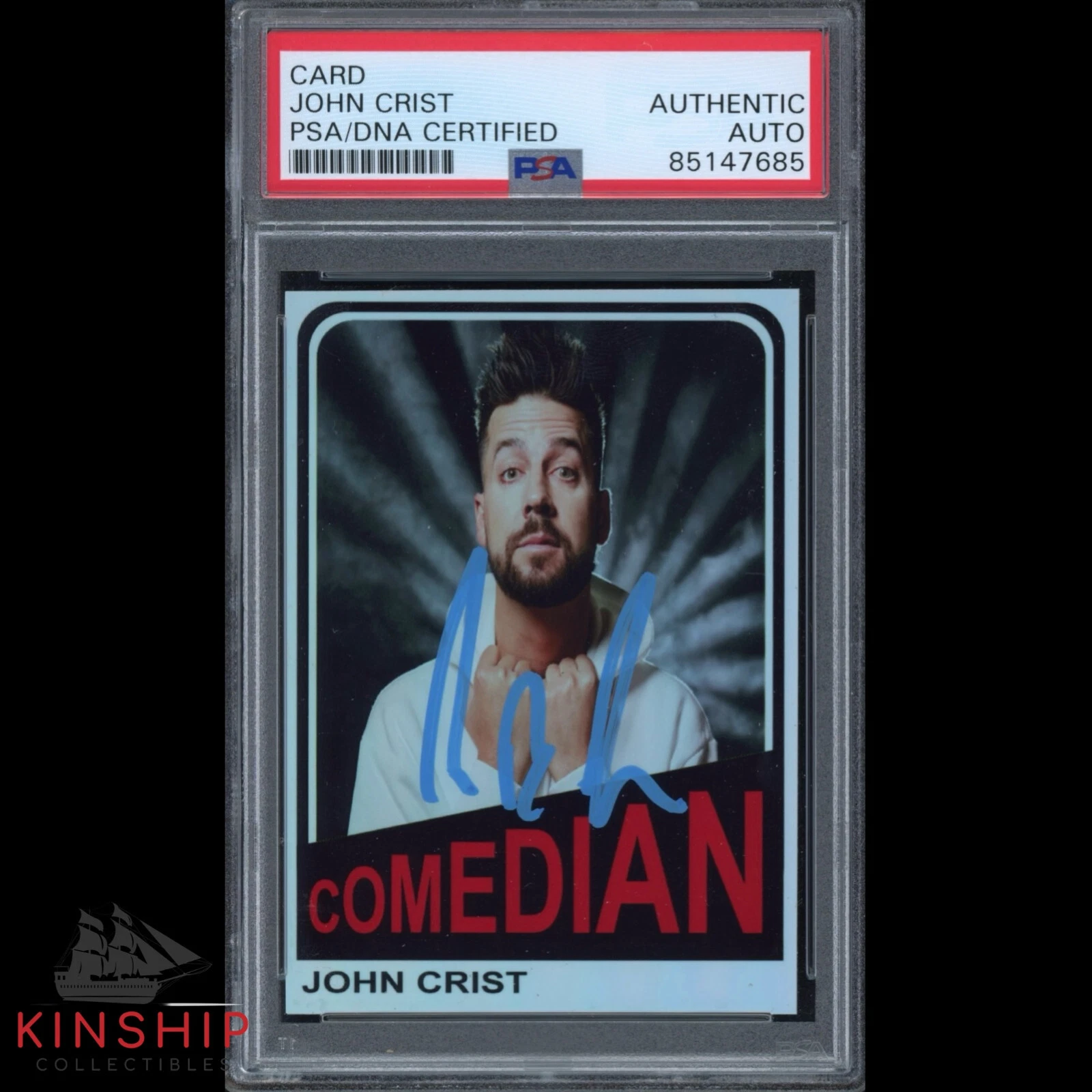 John Crist signed Custom Trading Card PSA DNA Slabbed Comedian Auto C2867