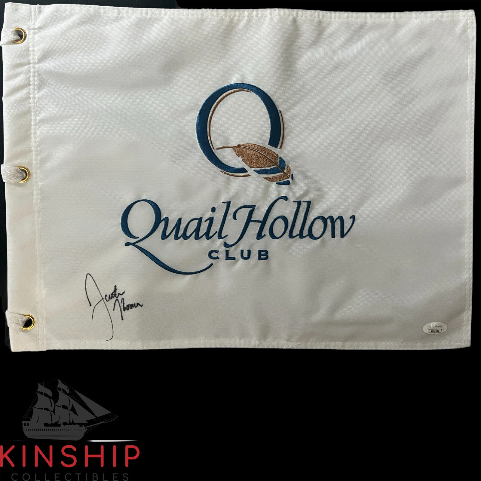 Justin Thomas signed Quail Hollow Pin Flag JSA PGA Championship Golf Auto G71