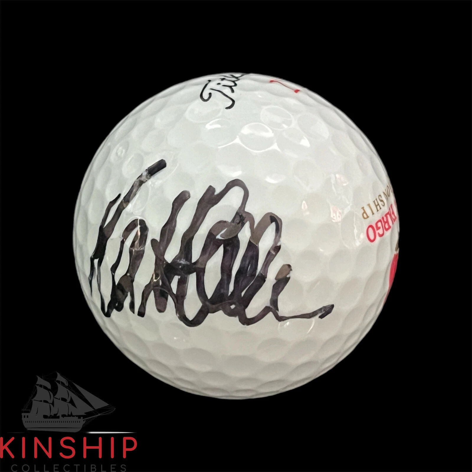 Mattieu Pavon signed Wells Fargo Logo Golf Ball JSA COA Masters PGA Auto A3229