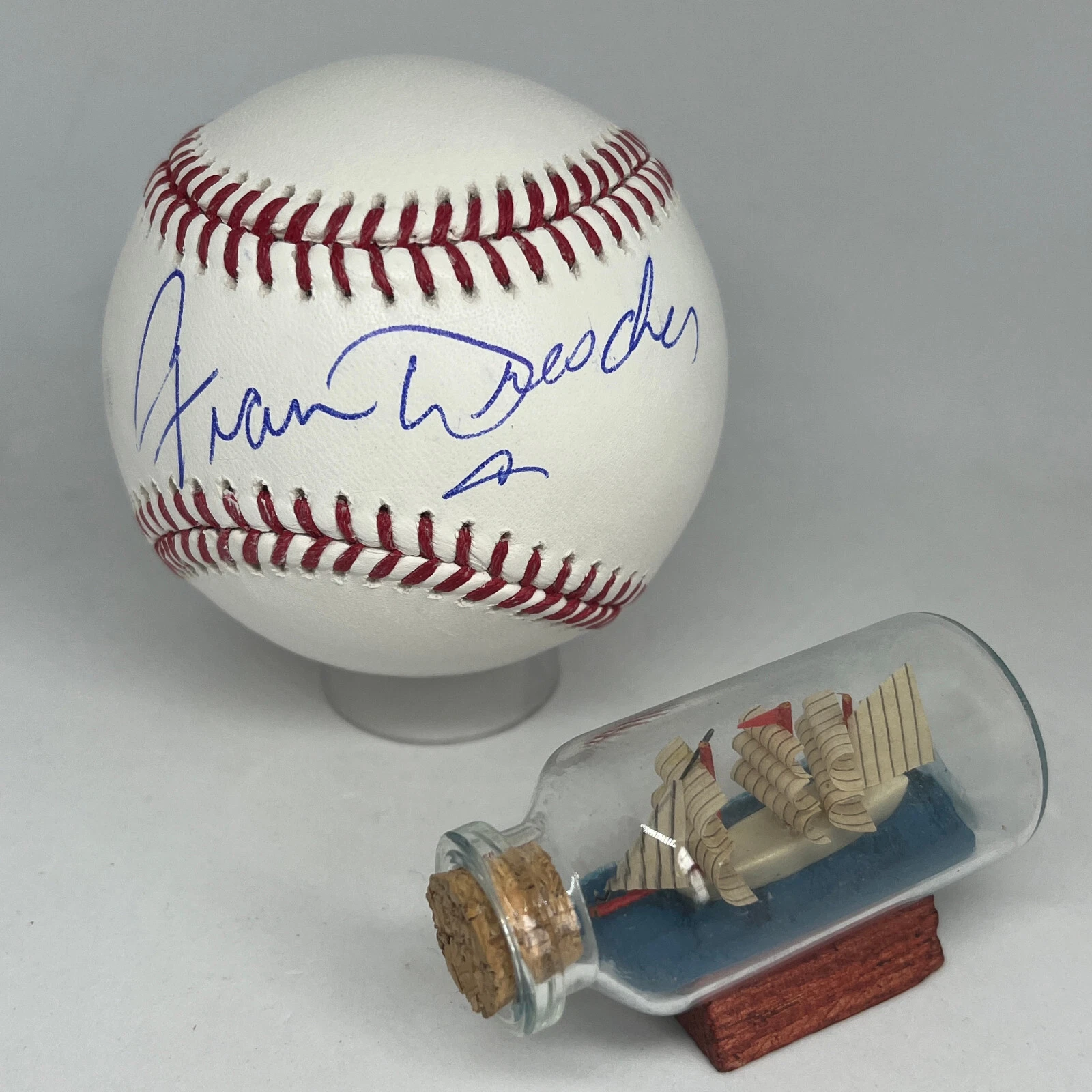 Fran Drescher signed Rawlings OML Baseball JSA COA Actress Auto A3187