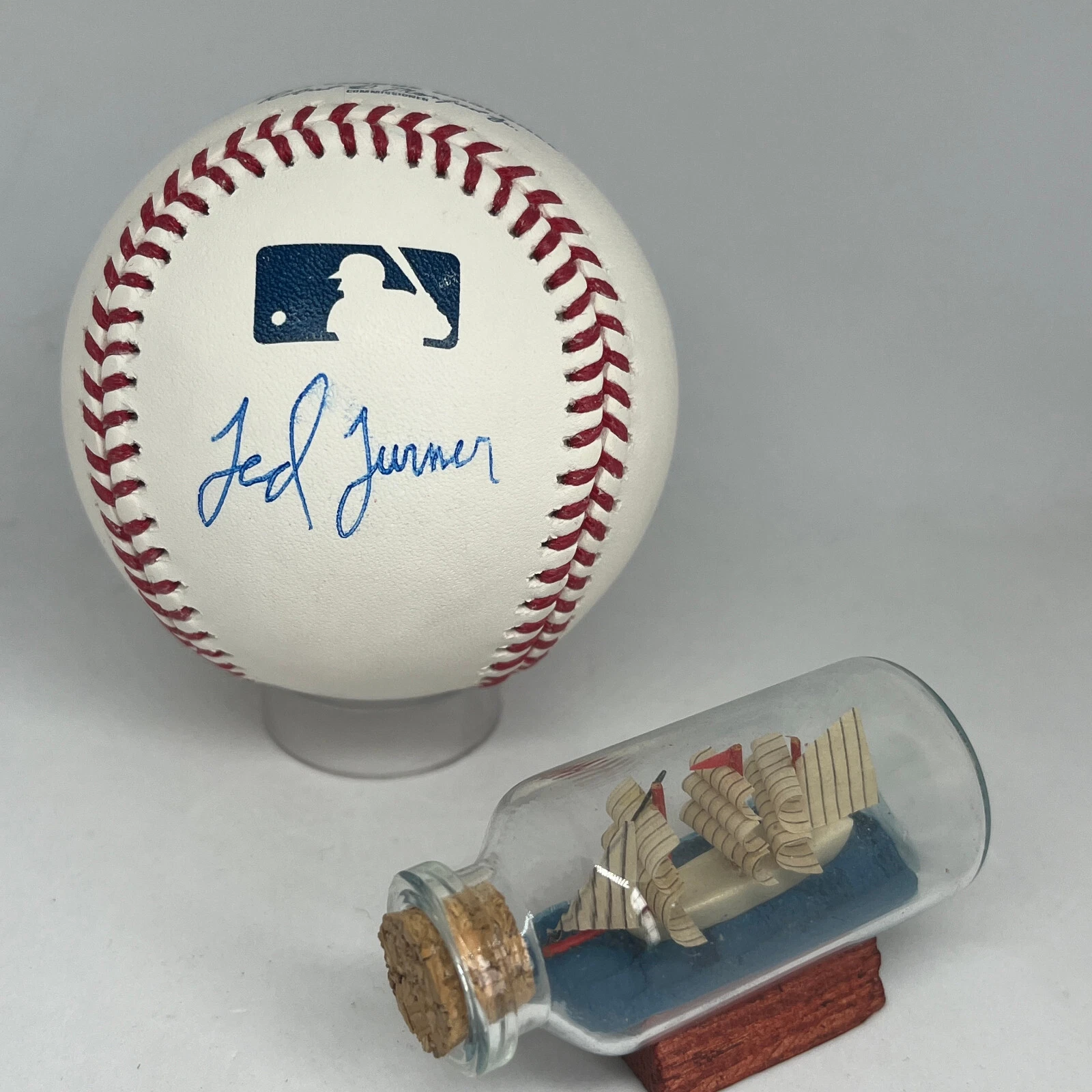 Ted Turner signed Rawlings OML Baseball JSA COA Braves Owner Auto Rare A3187