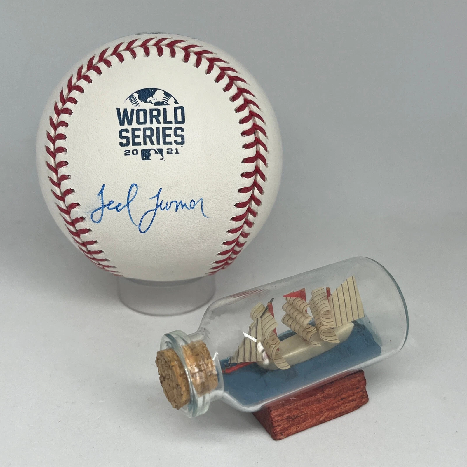 Ted Turner signed Rawlings 2021 World Series Baseball JSA COA Braves Owner A3190