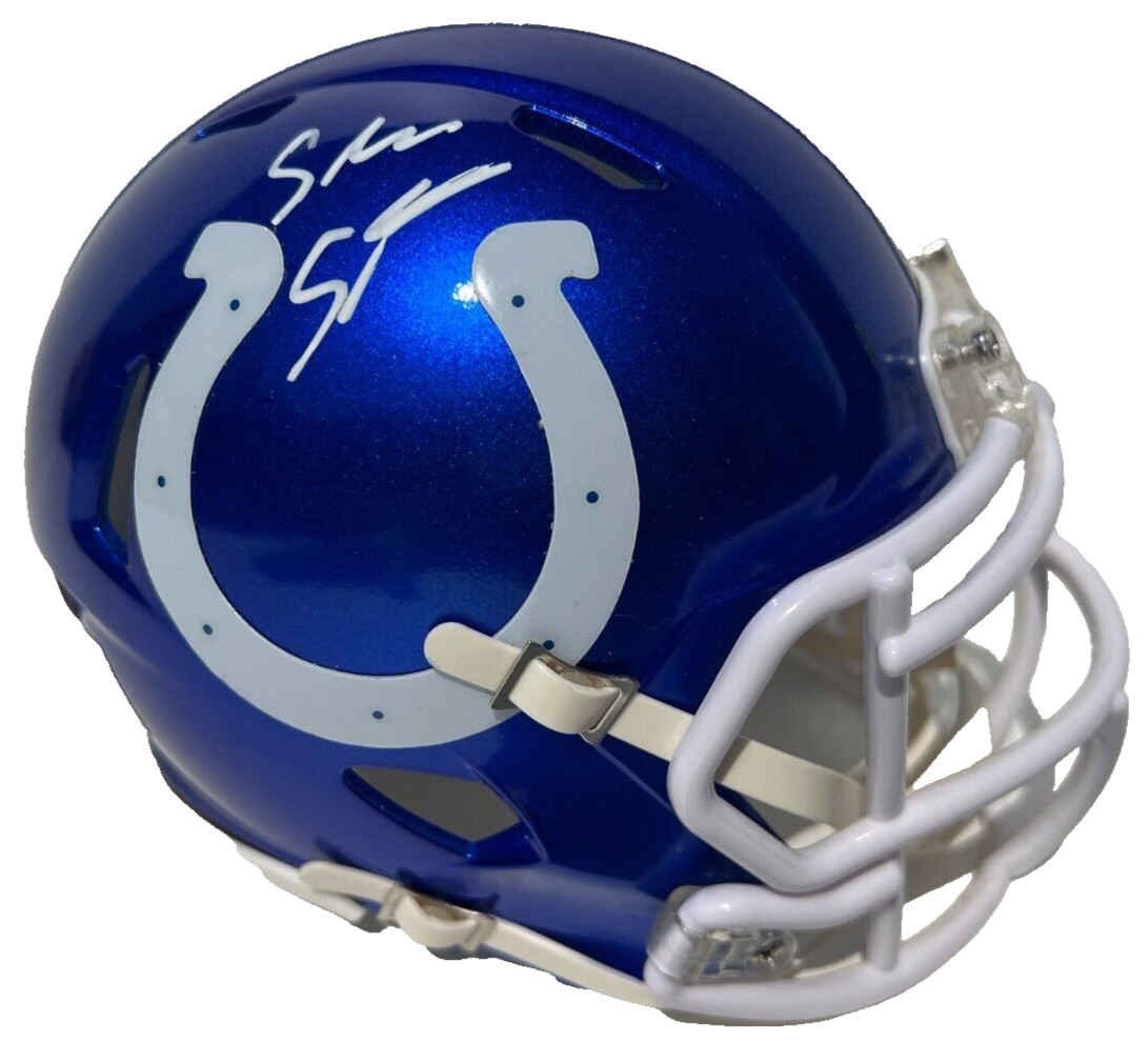 SHANE STEICHEN SIGNED INDIANAPOLIS COLTS FLASH FOOTBALL MINI HELMET JSA