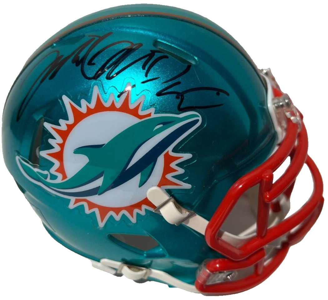 MIKE MCDANIEL SIGNED MIAMI DOLPHINS FLASH FOOTBALL MINI HELMET JSA