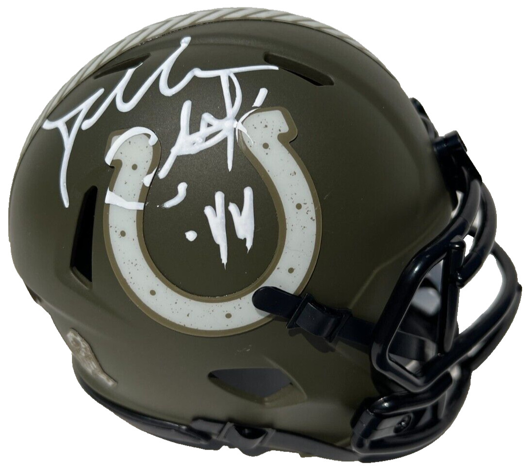 DALLAS CLARK SIGNED COLTS SALUTE TO SERVICE FOOTBALL MINI HELMET JSA