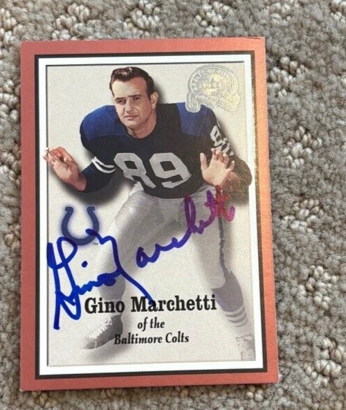 GINO MARCHETTI signed autographed 2000 Fleer Greats of the Game Baltimore Colts