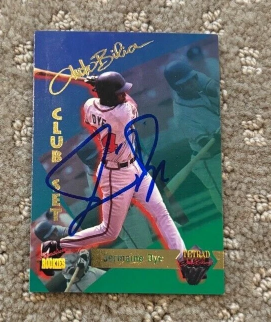 1995 Signature Rookies Tetrad AutoBilia Jermaine Dye signed autographed Card