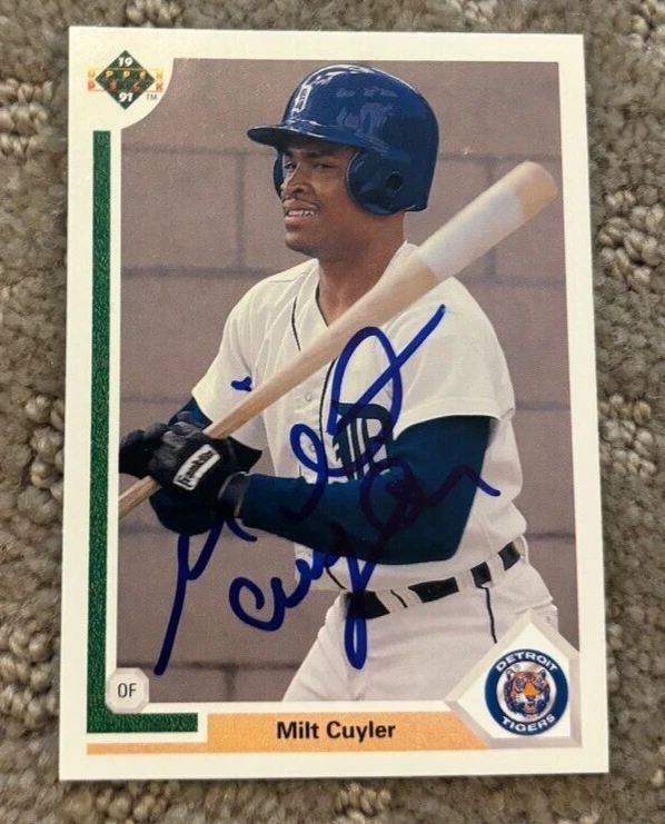 1991 UPPER DECK #556 MILT CUYLER AUTOGRAPHED SIGNED AUTO DETROIT TIGERS COLLECTIBLE MEMORABILIA