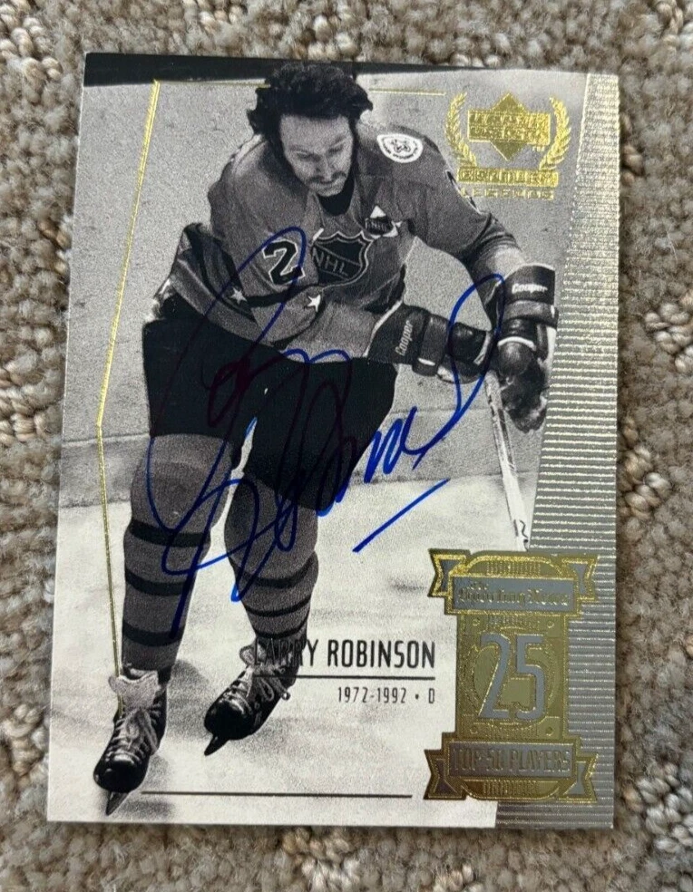 1999-00 Upper Deck Century Legends #25 Larry Robinson signed autographed card