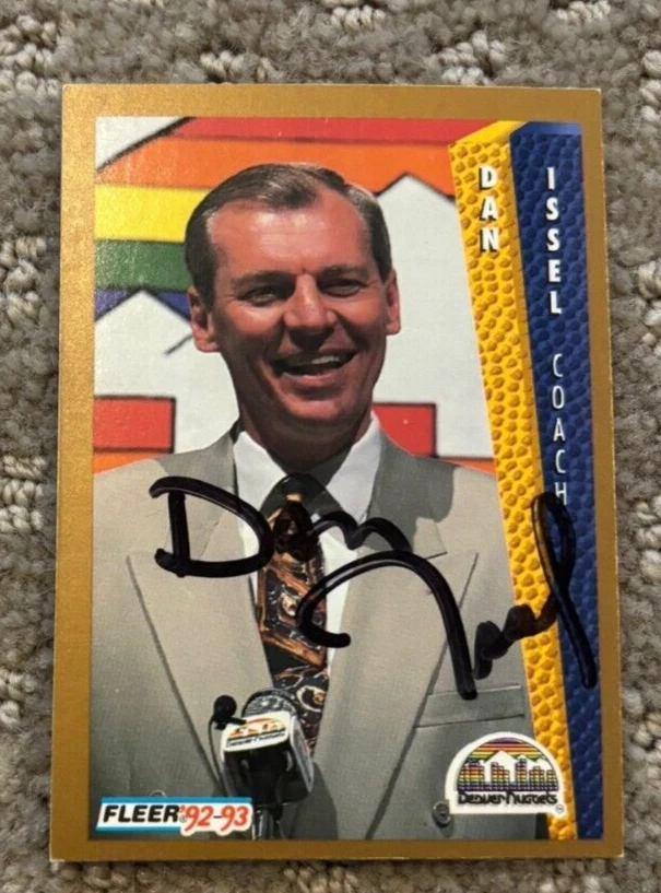 1992-93 Fleer NBA Coach Dan Issel signed autographed card Denver Nuggets
