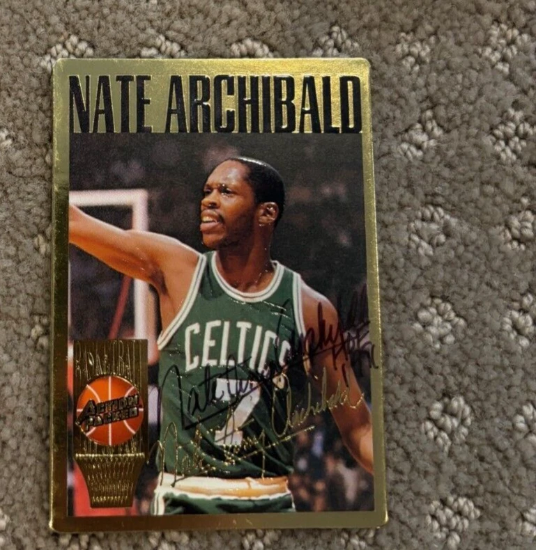 1994 ACTION PACKED NATE ARCHIBALD SIGNED AUTOGRAPHED BASKETBALL CARD CELTICS COLLECTIBLE MEMORABILIA