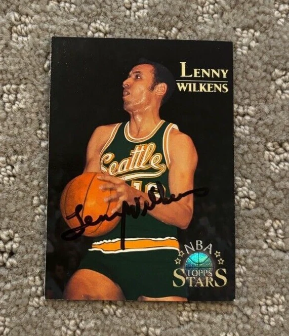1996-97 Topps NBA Stars #49 Lenny Wilkens signed autographed card Supersonics