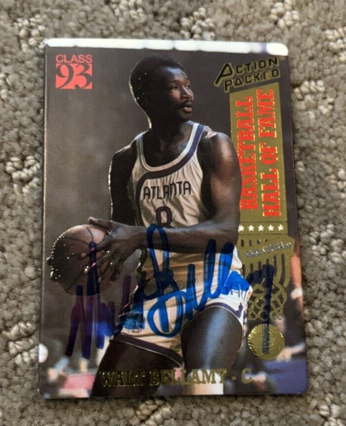 1993 Action Packed Hall of Fame #61 Walt Bellamy signed autographed card