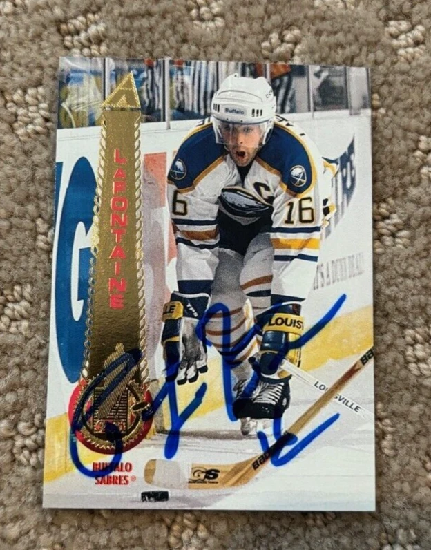1994 Pinnacle #350 Pat LaFontaine signed autographed card Buffalo Sabres