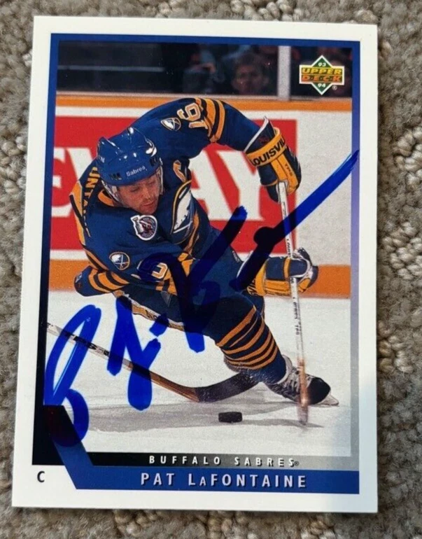 PAT LaFONTAINE signed autographed 1993-94 Upper Deck Hockey Card Buffalo Sabres
